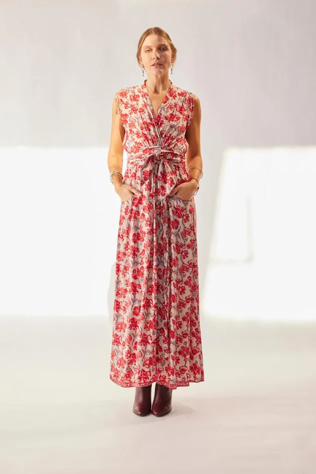 Women Natalie Martin Dresses Nico Sleeveless Maxi Silk Watercolor Clementine Women Natalie Martin Dresses Nico Sleeveless Maxi Silk Watercolor Clementine