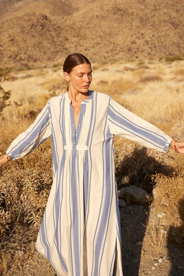Women Natalie Martin Dresses Sammie Maxi French Stripe Blue