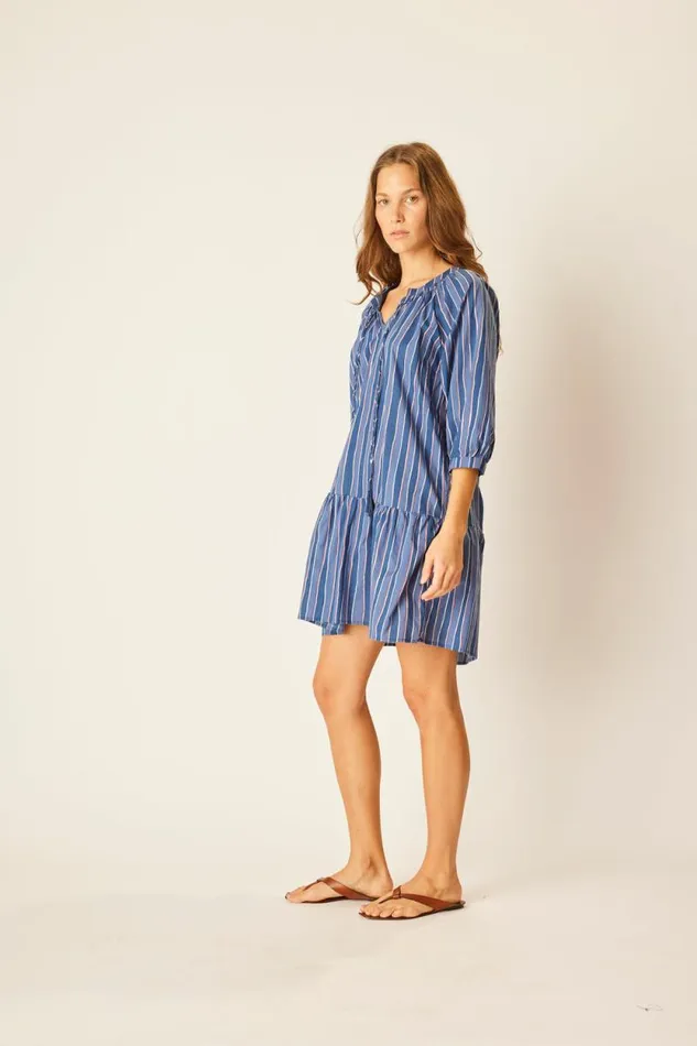 Women Natalie Martin Dresses Stevie Dress Batik Stripe Navy