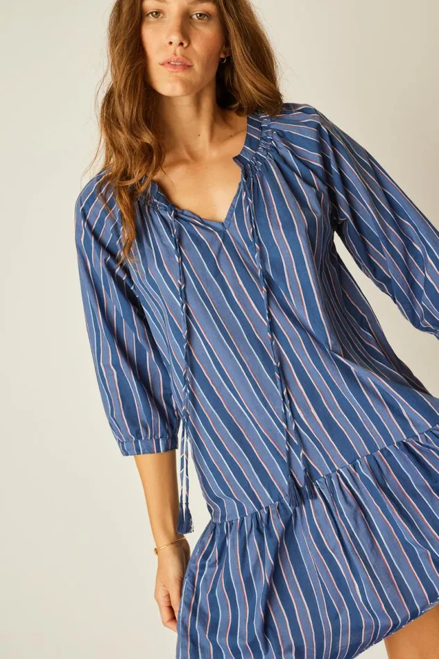 Women Natalie Martin Dresses Stevie Dress Batik Stripe Navy