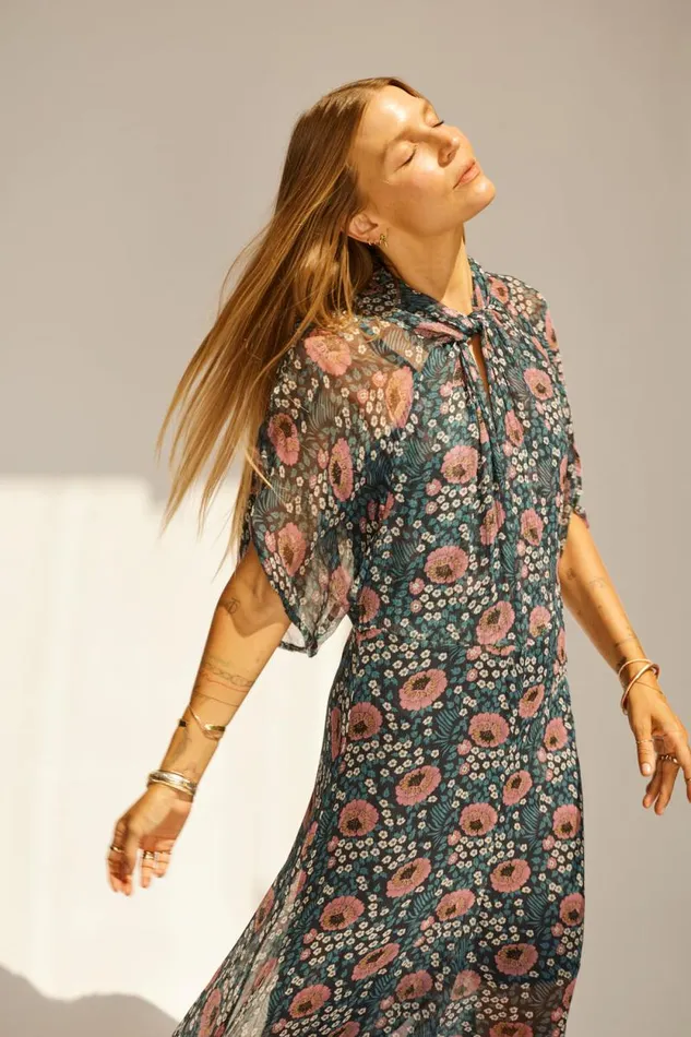 Women Natalie Martin Dresses Tiffany Dress Vintage Flowers Indigo