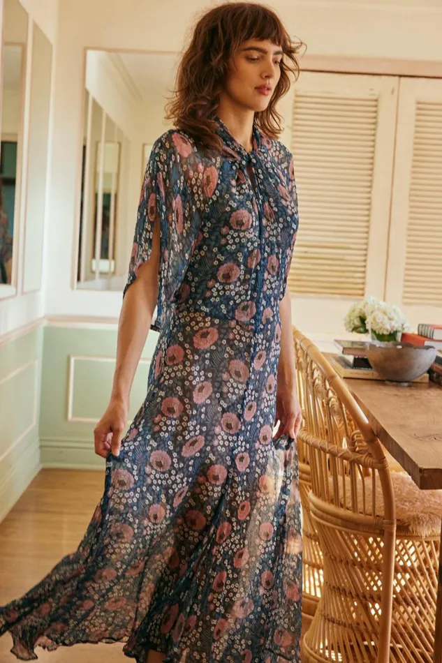 Women Natalie Martin Dresses Tiffany Dress Vintage Flowers Indigo