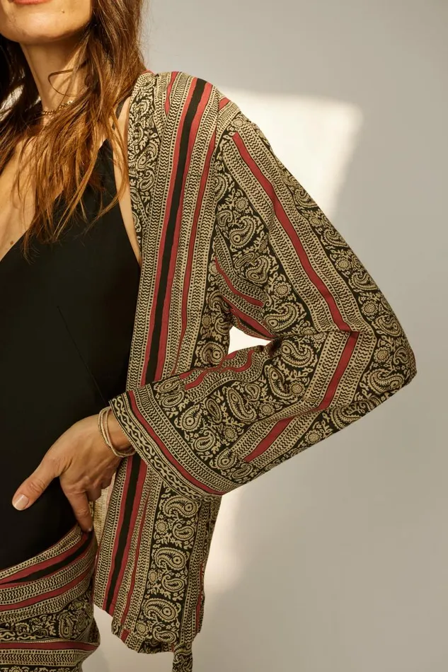 Women Natalie Martin Tops Adriana Top Paisley Stripe Black
