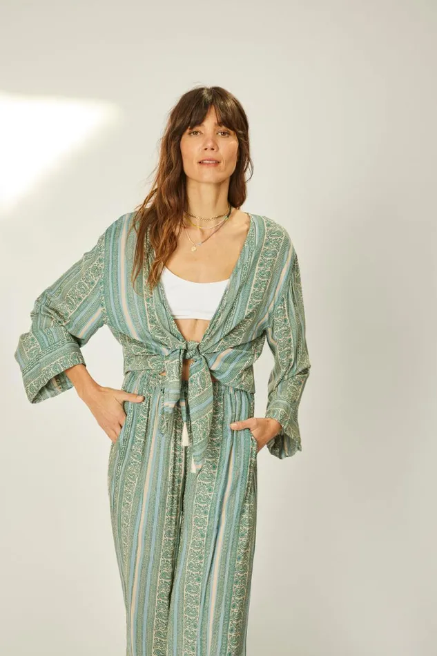 Women Natalie Martin Tops Adriana Top Paisley Stripe Pool