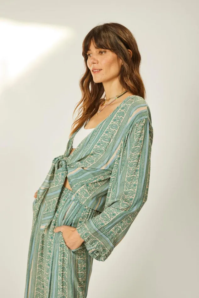 Women Natalie Martin Tops Adriana Top Paisley Stripe Pool