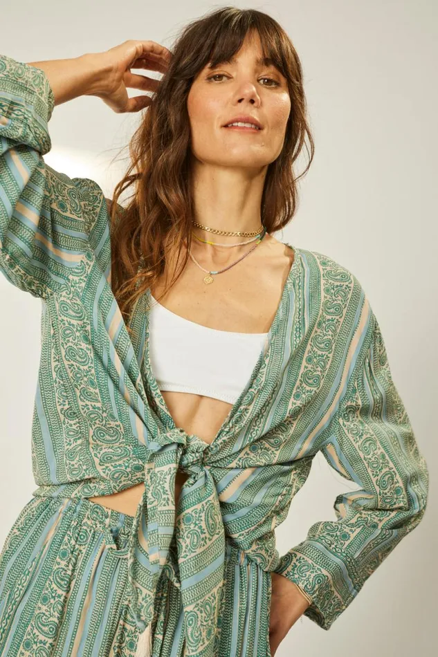 Women Natalie Martin Tops Adriana Top Paisley Stripe Pool