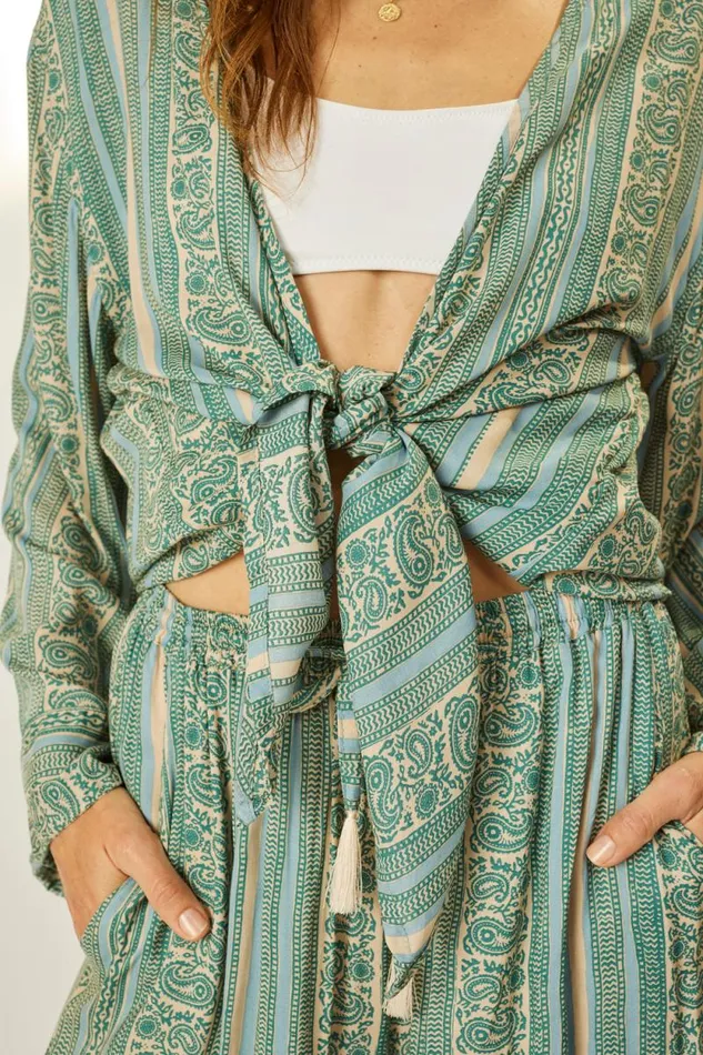 Women Natalie Martin Tops Adriana Top Paisley Stripe Pool