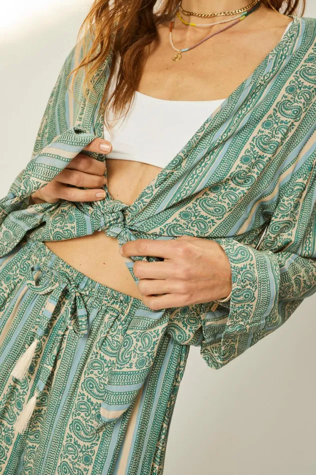 Women Natalie Martin Tops Adriana Top Paisley Stripe Pool