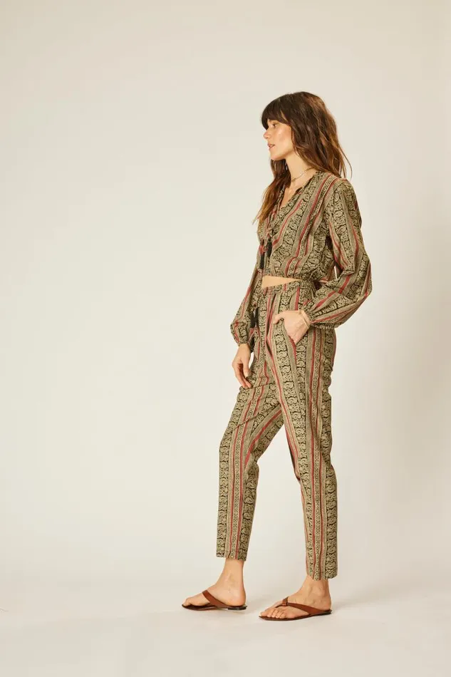 Women Natalie Martin Tops Amelia Top Paisley Stripe Black