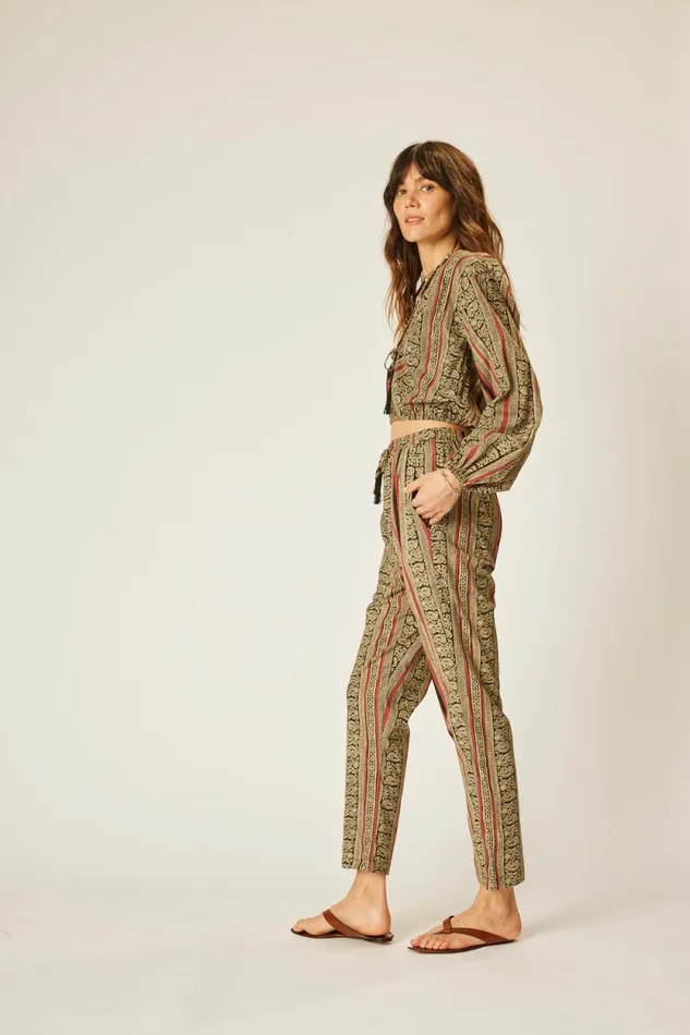 Women Natalie Martin Tops Amelia Top Paisley Stripe Black