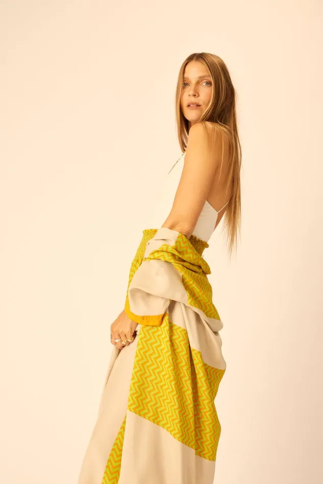 Women Natalie Martin Tops Lennon Kimono Block Zigzag Tangerine