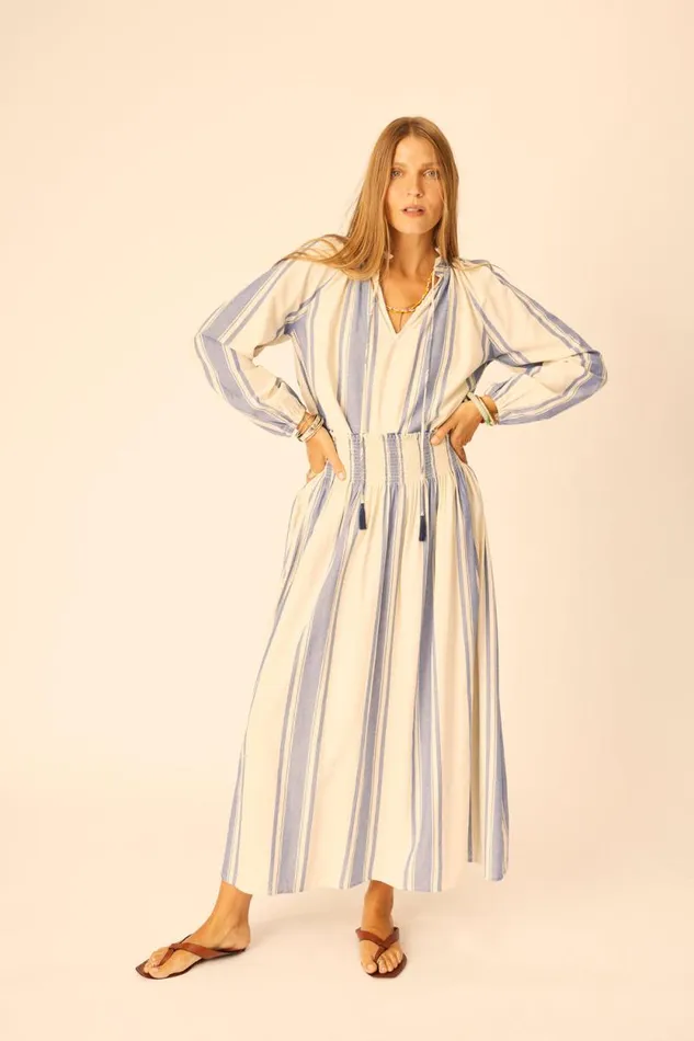 Women Natalie Martin Tops Penny Blouse French Stripe Blue