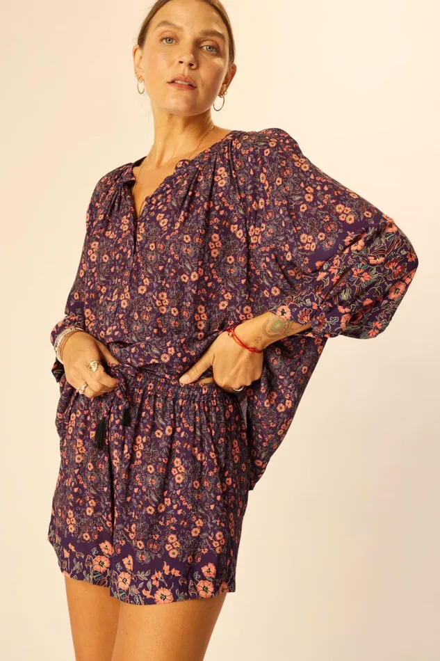 Women Natalie Martin Tops Remy Top Petite Fleur Aubergine