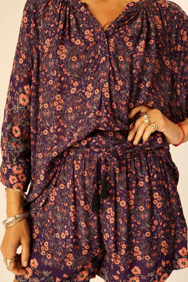Women Natalie Martin Tops Remy Top Petite Fleur Aubergine