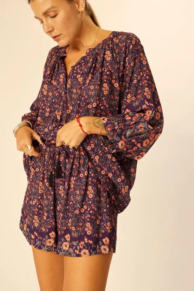 Women Natalie Martin Tops Remy Top Petite Fleur Aubergine