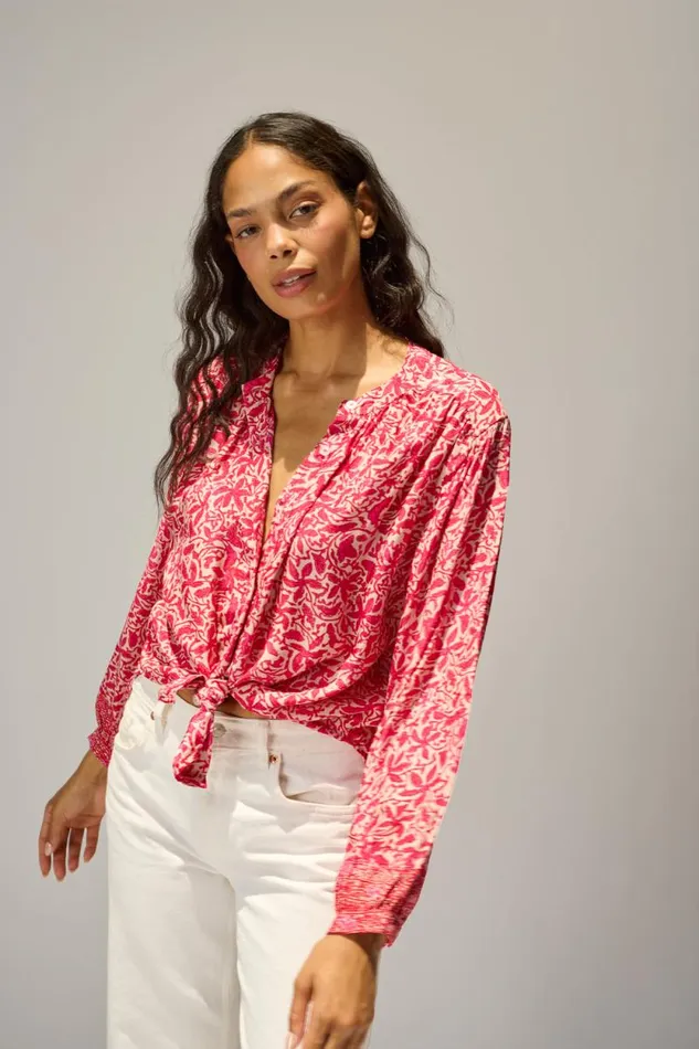 Women Natalie Martin Tops Tolan Shirt Gloriosa Flamingo
