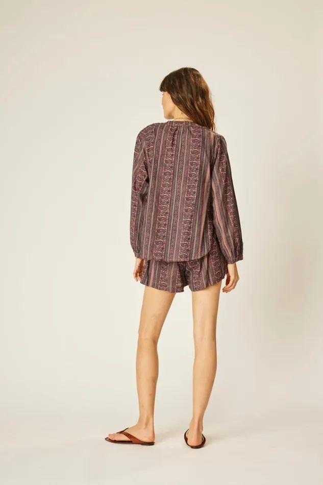 Women Natalie Martin Tops Tolan Shirt Paisley Stripe Heather
