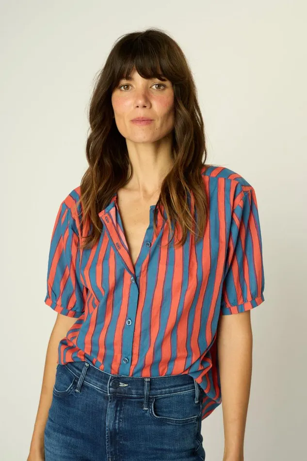 Women Natalie Martin Tops Violet Top Batik Stripe Blood Orage