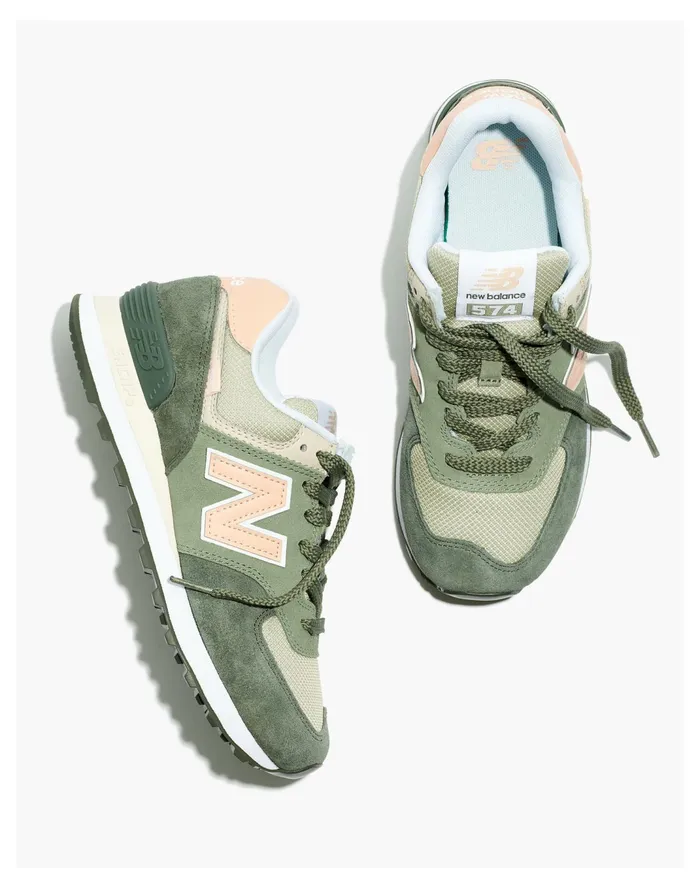 Women New Balance Suede 574 Sneakers Black Spruce Madewell Sneakers
