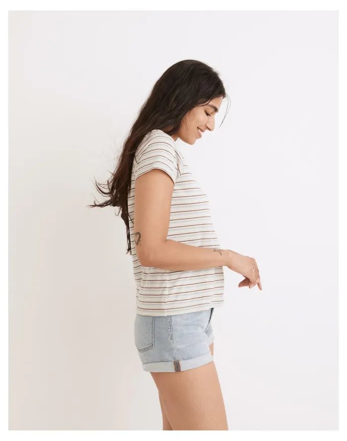 Women Northside Vintage Tee In Quinwood Stripe Ashen Sage Madewell Tees Women Northside Vintage Tee In Quinwood Stripe Ashen Sage Madewell Tees
