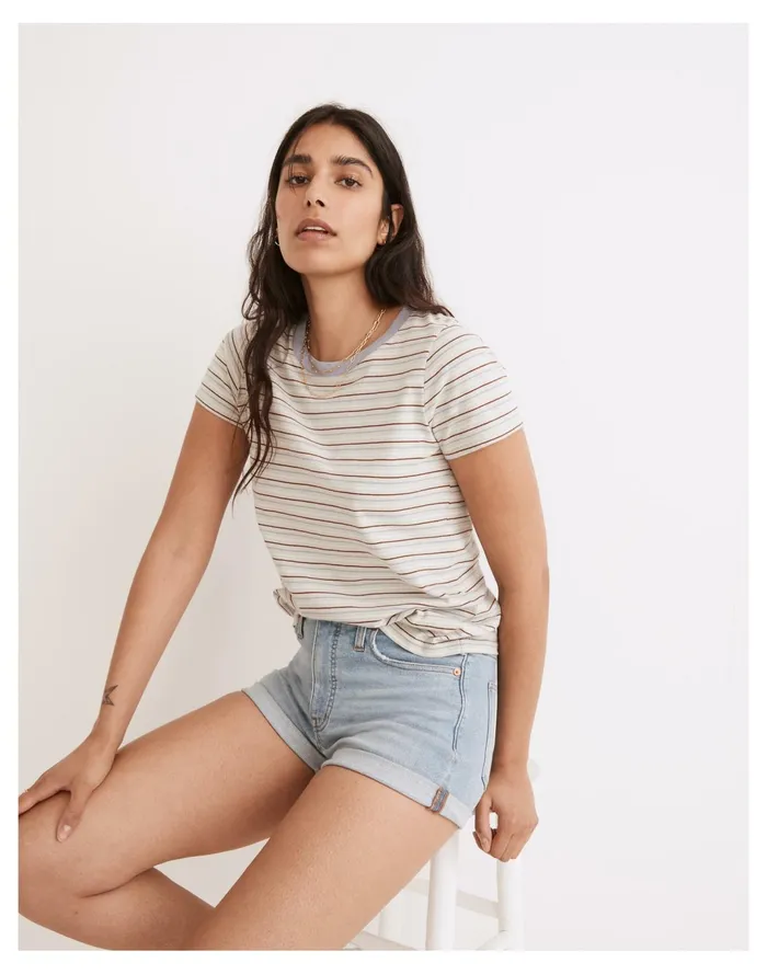 Women Northside Vintage Tee In Quinwood Stripe Ashen Sage Madewell Tees Women Northside Vintage Tee In Quinwood Stripe Ashen Sage Madewell Tees