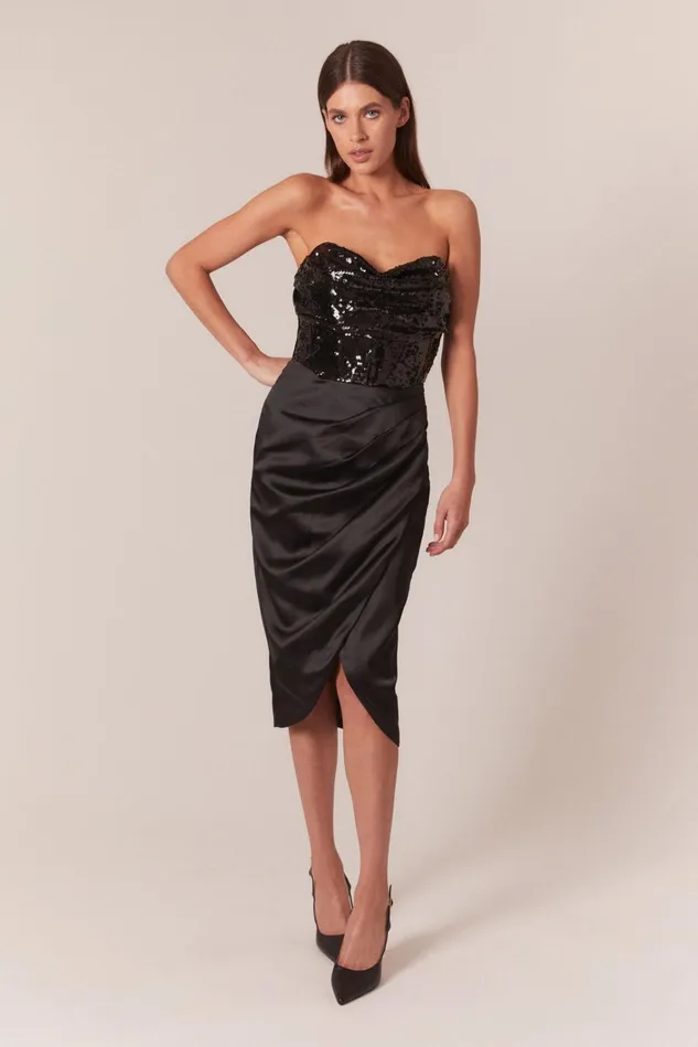 Women Occasion Dresses Bardot Jamila Sequin Corset Dress In Black Black Women Occasion Dresses Bardot Jamila Sequin Corset Dress In Black Black