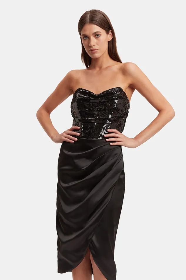 Women Occasion Dresses Bardot Jamila Sequin Corset Dress In Black Black Women Occasion Dresses Bardot Jamila Sequin Corset Dress In Black Black