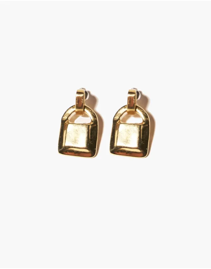 Women Odette Lock Earrings Brass Madewell Earrings