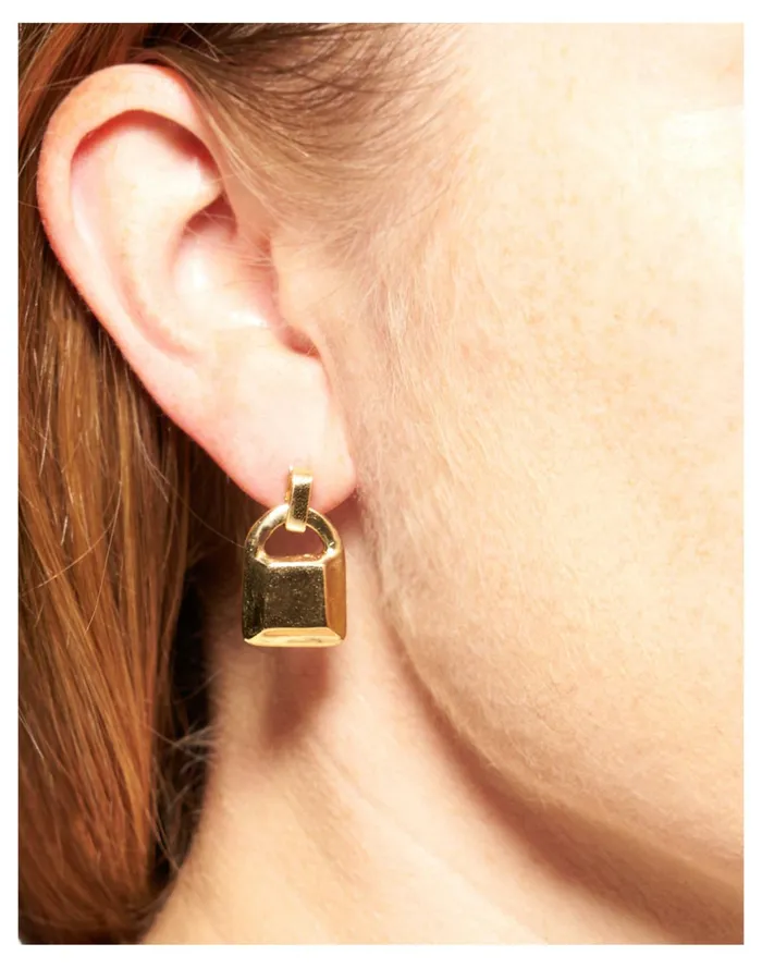 Women Odette Lock Earrings Brass Madewell Earrings Women Odette Lock Earrings Brass Madewell Earrings