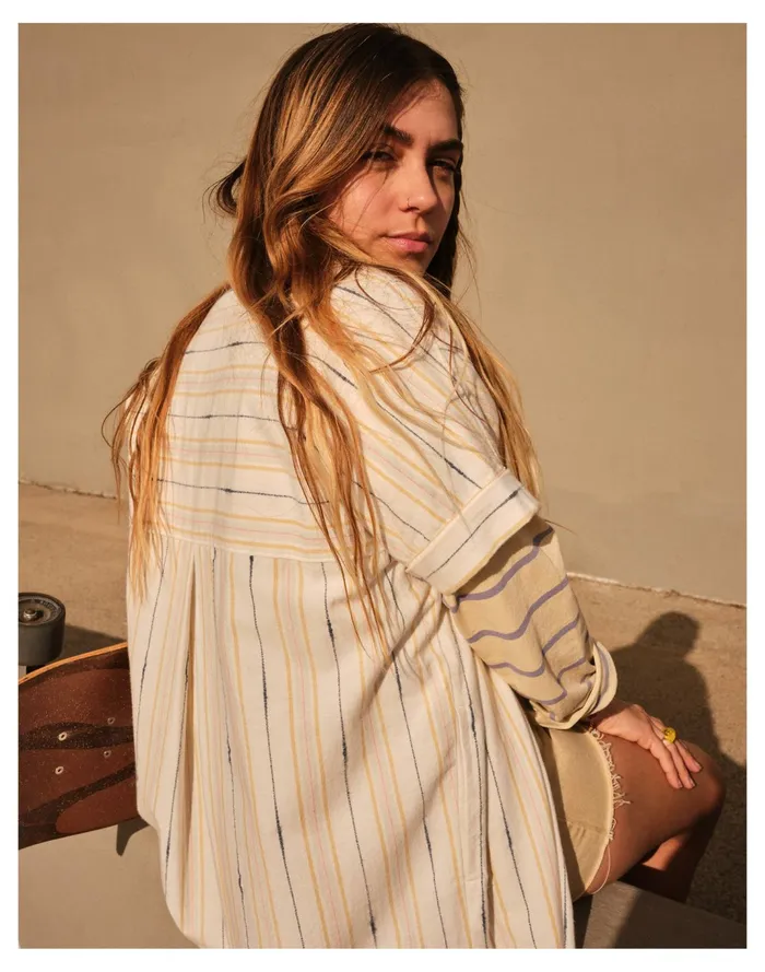 Women Oversized Midi Shirtdress In Ikat Stripe Wythe Stripe Mystic Yellow Madewell Dresses Women Oversized Midi Shirtdress In Ikat Stripe Wythe Stripe Mystic Yellow Madewell Dresses