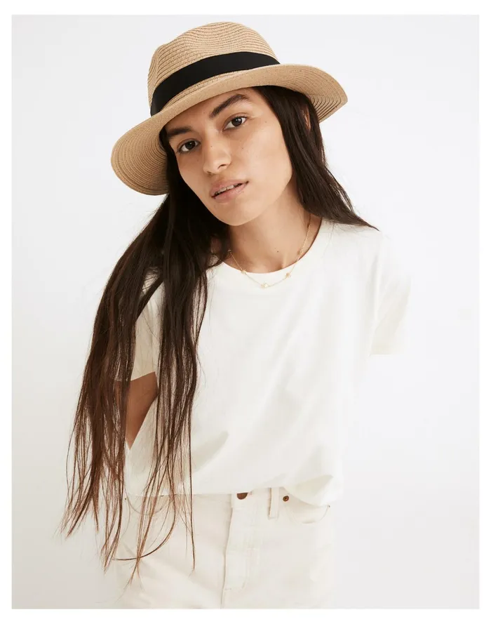 Women Packable Braided Straw Hat Natural Multi Madewell Hats Women Packable Braided Straw Hat Natural Multi Madewell Hats