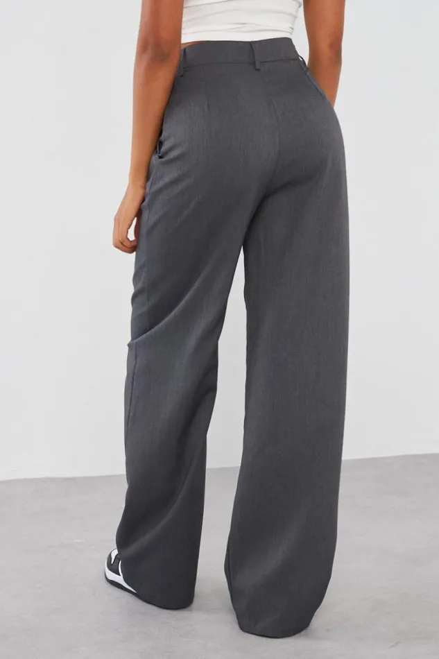 Women Pantalon De Tailleur Gris Chin Grey Brentiny Paris Pants