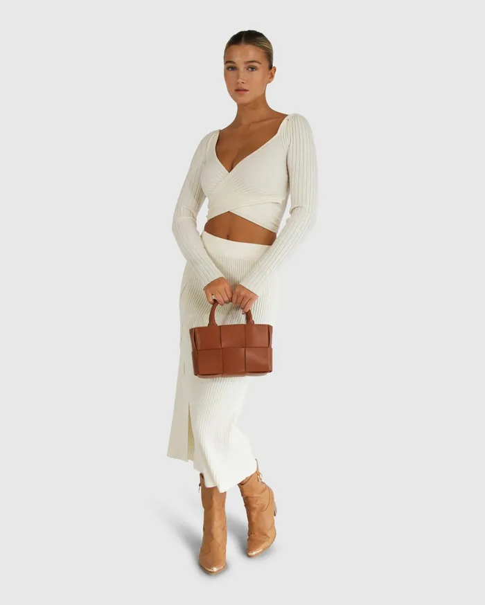 Women Pants and Skirts Belle and Bloom All My Life Knit Midi Skirt 8211 Cream