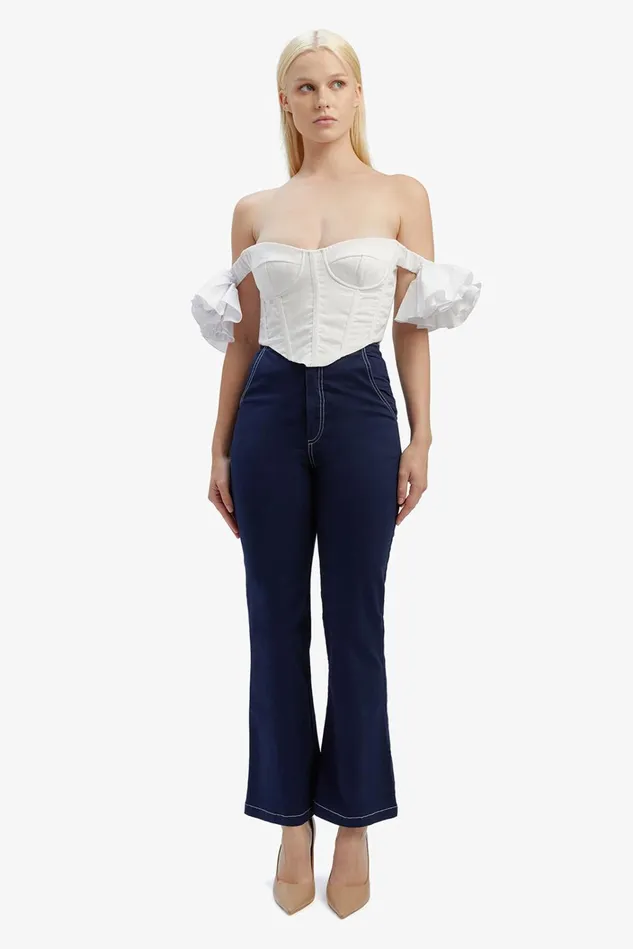 Women Pants Bardot Kamila High Waist Pant In Navy Navy