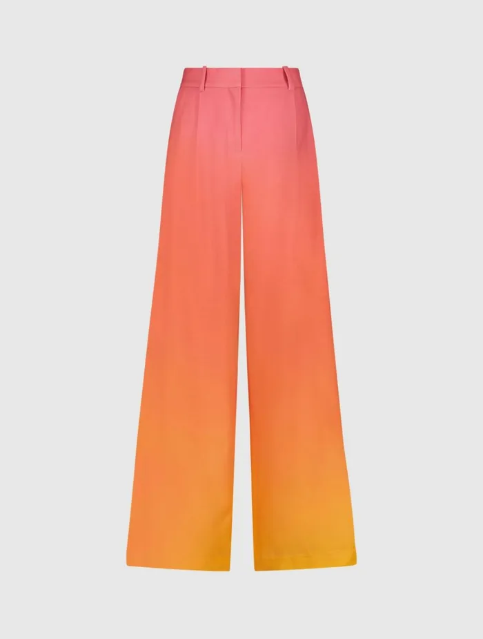 Women Pants Mac Duggal Ombre Crepe Wide Leg Trouser Pant 8211 FINAL SALE Sunset Ombre