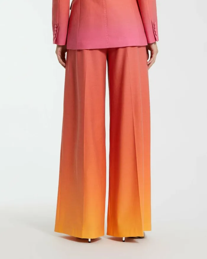 Women Pants Mac Duggal Ombre Crepe Wide Leg Trouser Pant 8211 FINAL SALE Sunset Ombre
