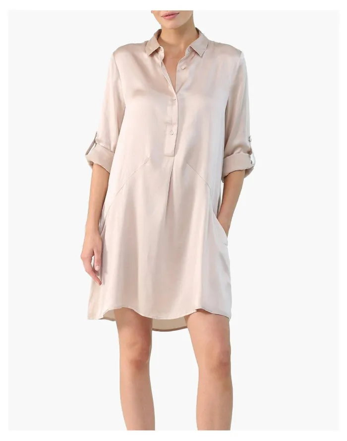 Women Papinelle Sleepwear Pure Silk Nightshirt Nude Madewell Pajamas