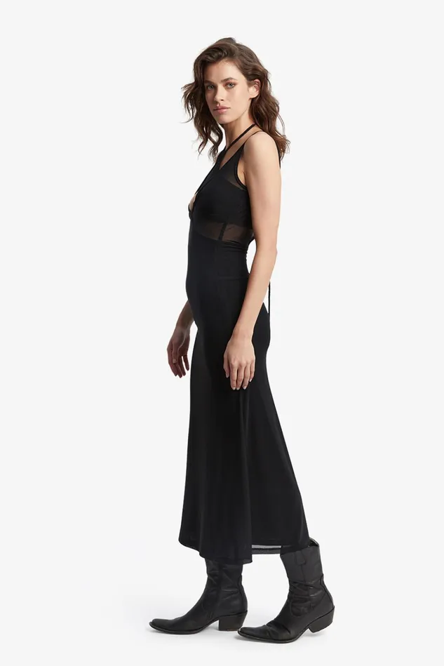 Women Party Dresses Bardot Hestia Mesh Midi Dress In Black Black Women Party Dresses Bardot Hestia Mesh Midi Dress In Black Black