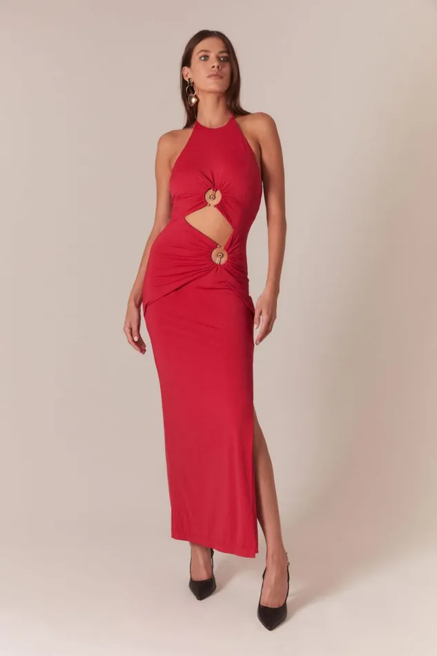 Women Party Dresses Bardot Neve Maxi Dress In Deep Red Deep Red Women Party Dresses Bardot Neve Maxi Dress In Deep Red Deep Red