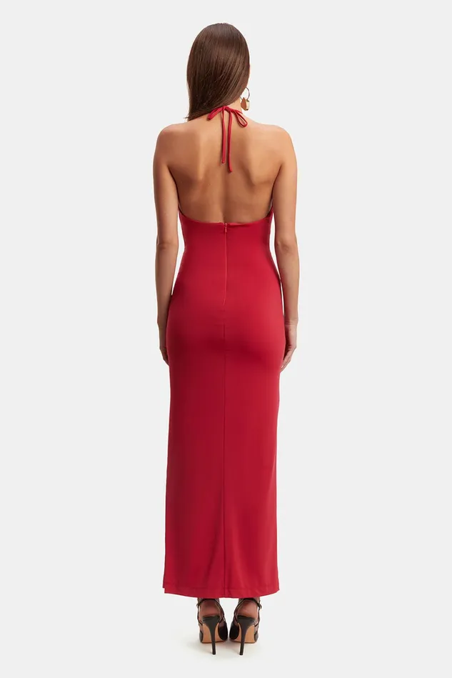 Women Party Dresses Bardot Neve Maxi Dress In Deep Red Deep Red Women Party Dresses Bardot Neve Maxi Dress In Deep Red Deep Red