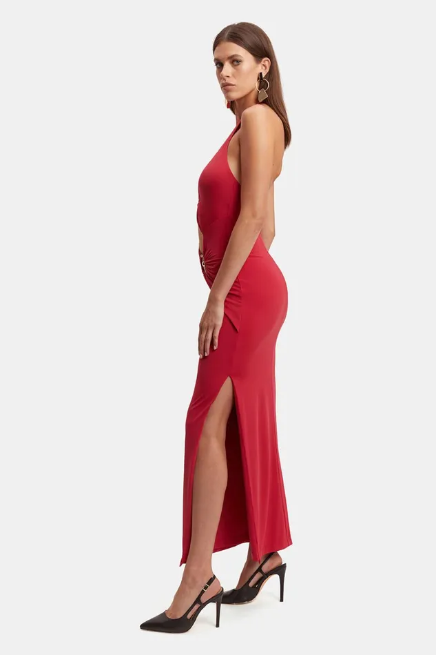 Women Party Dresses Bardot Neve Maxi Dress In Deep Red Deep Red Women Party Dresses Bardot Neve Maxi Dress In Deep Red Deep Red