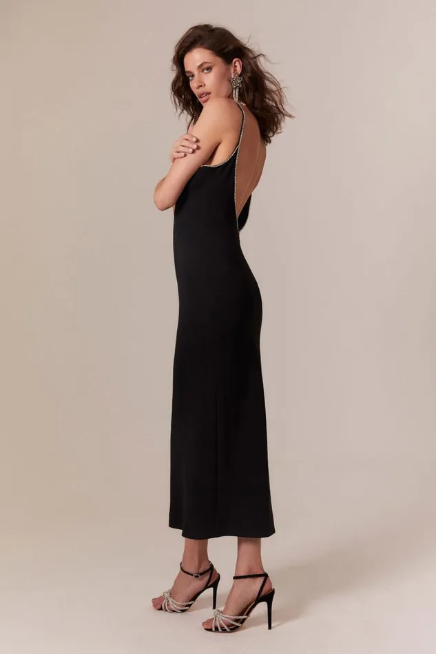 Women Party Dresses Bardot Vira Diamonte Dress In Black Black Women Party Dresses Bardot Vira Diamonte Dress In Black Black