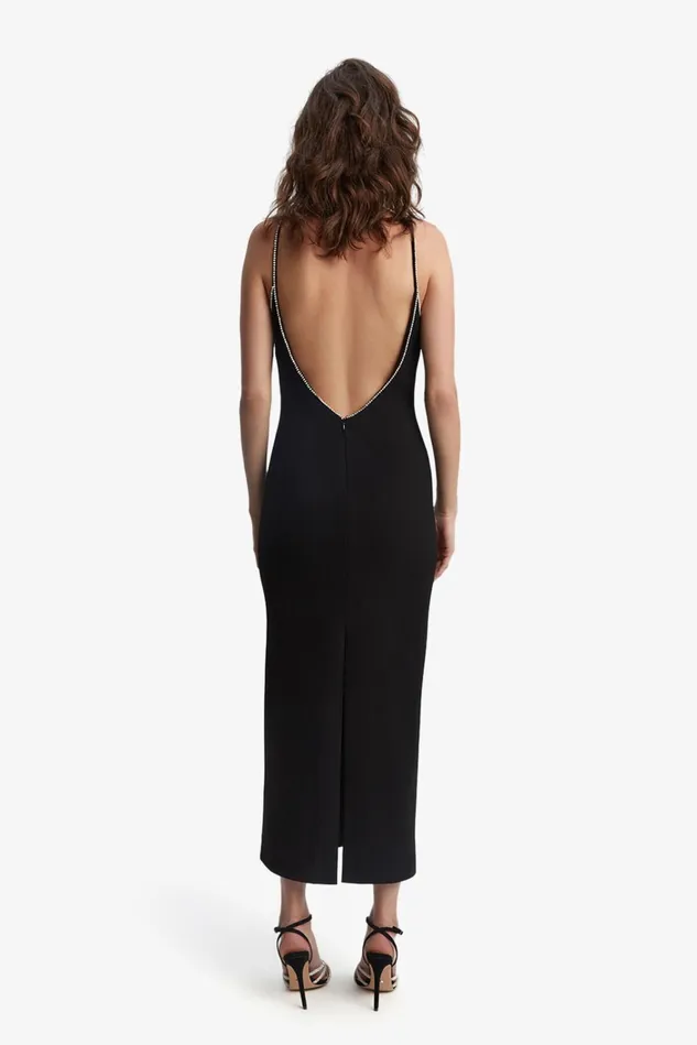 Women Party Dresses Bardot Vira Diamonte Dress In Black Black Women Party Dresses Bardot Vira Diamonte Dress In Black Black