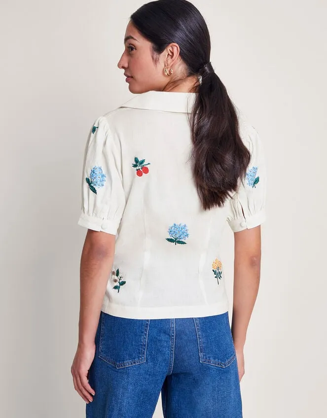 Women Piera Embroidered Blouse Ivory Monsoon Tops and Blouses