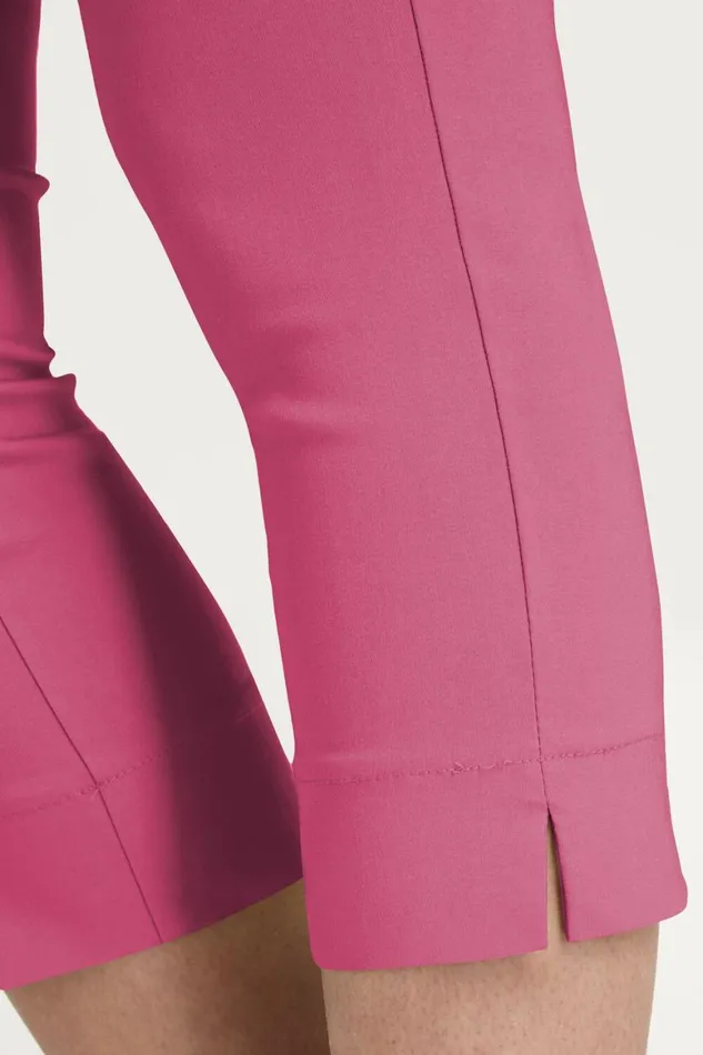 Women Pink Cropped Stretch Trouser Roman Coords
