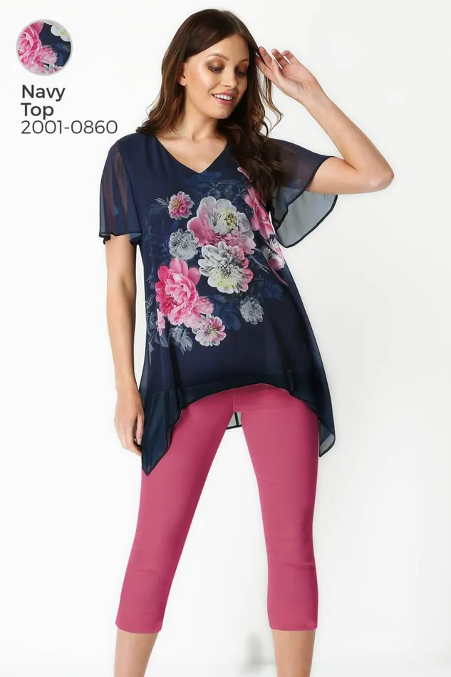 Women Pink Cropped Stretch Trouser Roman Coords