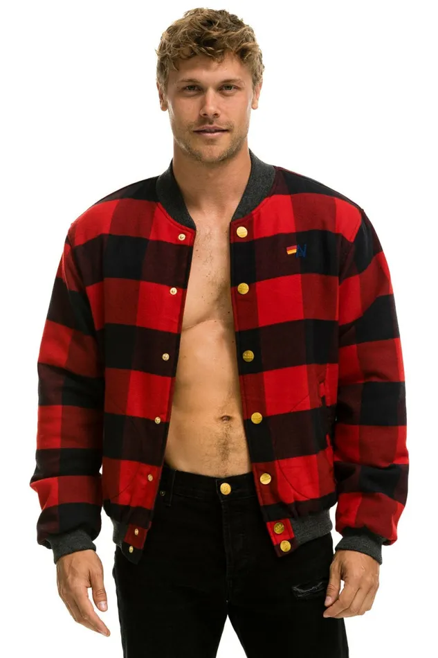 Women PLAID UNISEX VARSITY JACKET 8211 BUFFALO PLAID Aviator Nation UnisexTees Women PLAID UNISEX VARSITY JACKET 8211 BUFFALO PLAID Aviator Nation UnisexTees