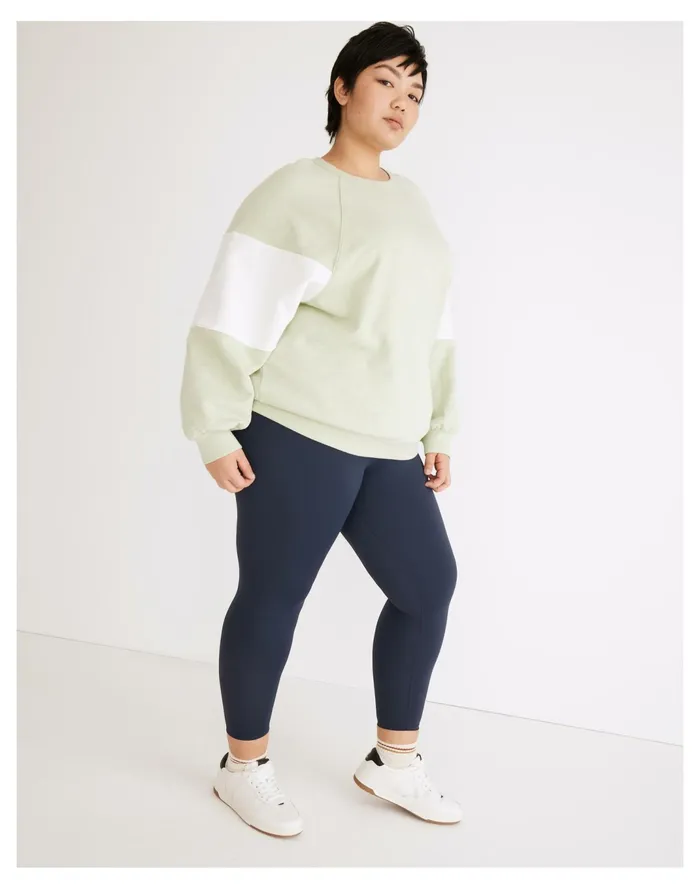 Women Plus MWL Oversized Raglan Sweatshirt In Colorblock Sunfaded Mint Madewell MWL Athleisure Women Plus MWL Oversized Raglan Sweatshirt In Colorblock Sunfaded Mint Madewell MWL Athleisure