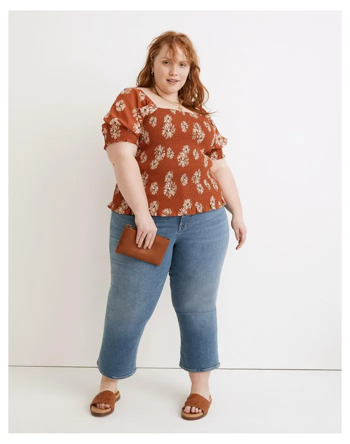 Women Plus Resourced Georgette Lucie Puff Sleeve Smocked Bodice Top In Moody Blooms Rusty Torch Madewell Tops and Shirts Women Plus Resourced Georgette Lucie Puff Sleeve Smocked Bodice Top In Moody Blooms Rusty Torch Madewell Tops and Shirts