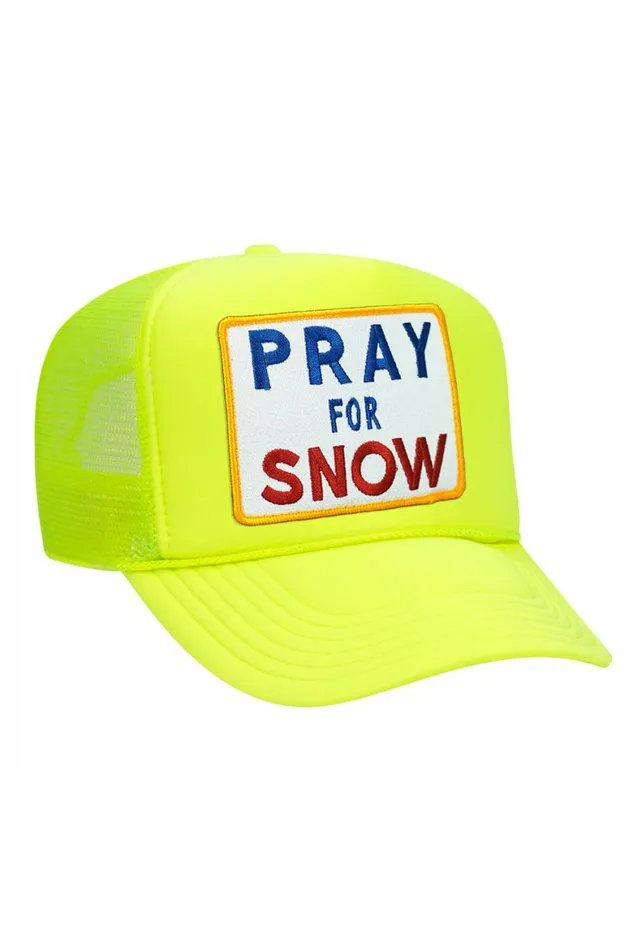 Women PRAY FOR SNOW VINTAGE TRUCKER HAT Aviator Nation TruckerHats Women PRAY FOR SNOW VINTAGE TRUCKER HAT Aviator Nation TruckerHats